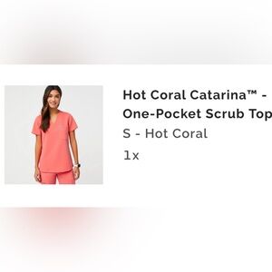 Figs Hot Coral Zamora Jogger Pants (sm), and Catarina top (sm).